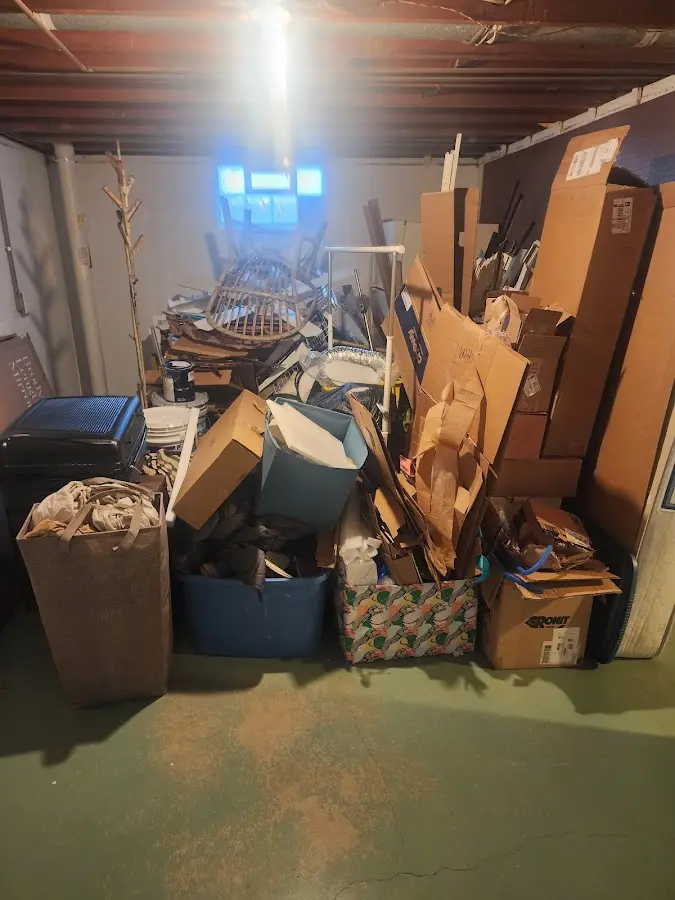 Roll-off dumpster container at job site for 6 Yard Dumpster Rental in Tunkhannock